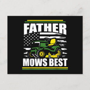 Pater Mows Best Funny Lawn Mower American Flag Fla Begleitkarte