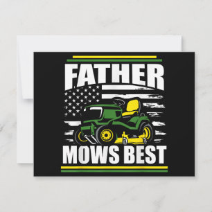 Pater Mows Best Funny Lawn Mower American Flag Fla Dankeskarte