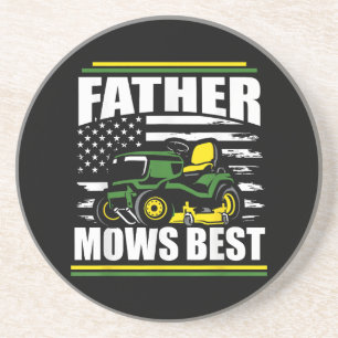 Pater Mows Best Funny Lawn Mower American Flag Fla Getränkeuntersetzer