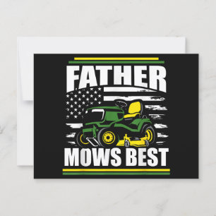 Pater Mows Best Funny Lawn Mower American Flag Fla Postkarte