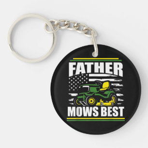 Pater Mows Best Funny Lawn Mower American Flag Fla Schlüsselanhänger