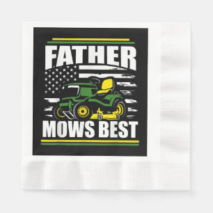 Pater Mows Best Funny Lawn Mower American Flag Fla Serviette