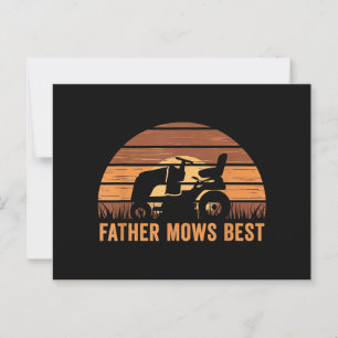 Pater Mows Best Lawn Care Vater Mowing Gardenfett Postkarte