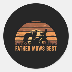 Pater Mows Best Lawn Care Vater Mowing Gardenfett Runder Aufkleber