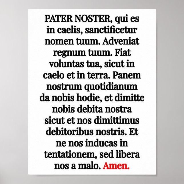 Pater Noster Poster (Vorne)