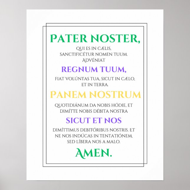 Pater Noster Print Poster (Vorne)