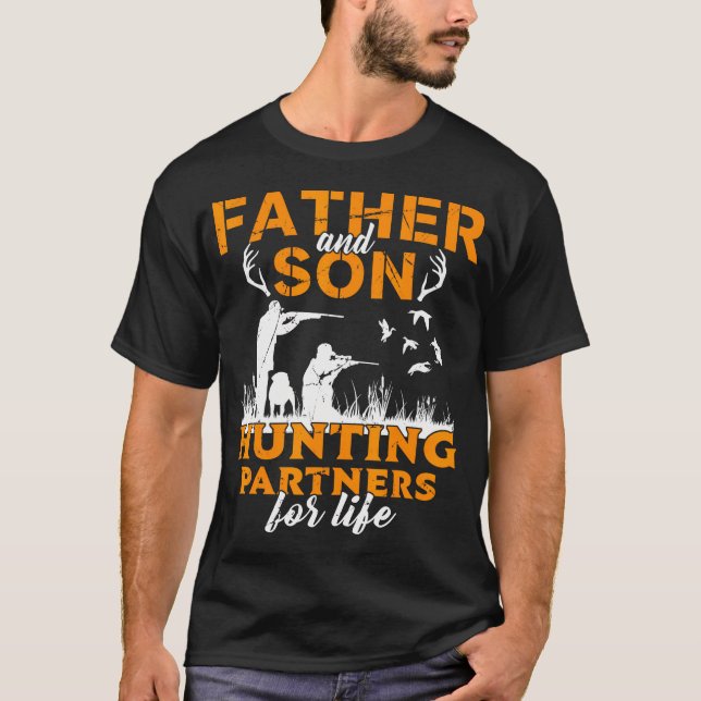 Pater Son Jagdpartner für Vater Familie Ma T-Shirt (Vorderseite)