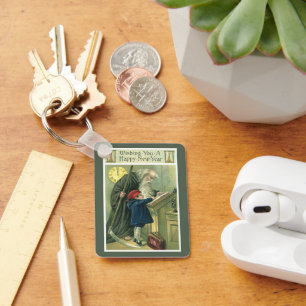 Pater Time wünscht Ihnen ein glückliches neues Jah Schlüsselanhänger