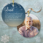 Pater Vater Papa Definition Weihnachts-Foto Keramik Ornament<br><div class="desc">Personalisieren Sie mit Ihrem Vater,  Vater,  Daddy,  Papa oder Pop Foto und Definition,  um ein einzigartiges Weihnachtsgeschenk zu schaffen. Eine perfekte Art,  ihm zu zeigen,  wie phantastisch er nicht nur zu Weihnachten,  sondern jeden Tag ist. Entwickelt von Thisisnotme©</div>