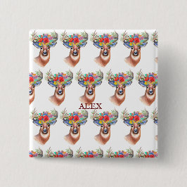 Paterna Blume Rentier Weihnachtsmagie Button