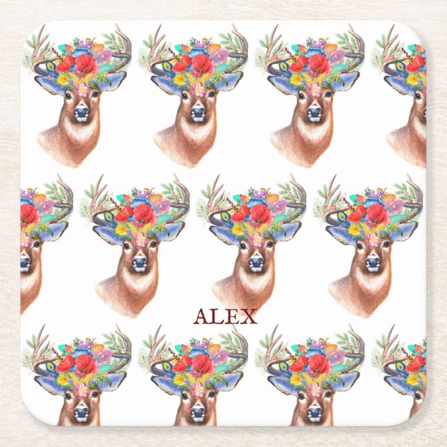 Paterna Blume Rentier Weihnachtsmagie Untersetzer (Vorderseite)