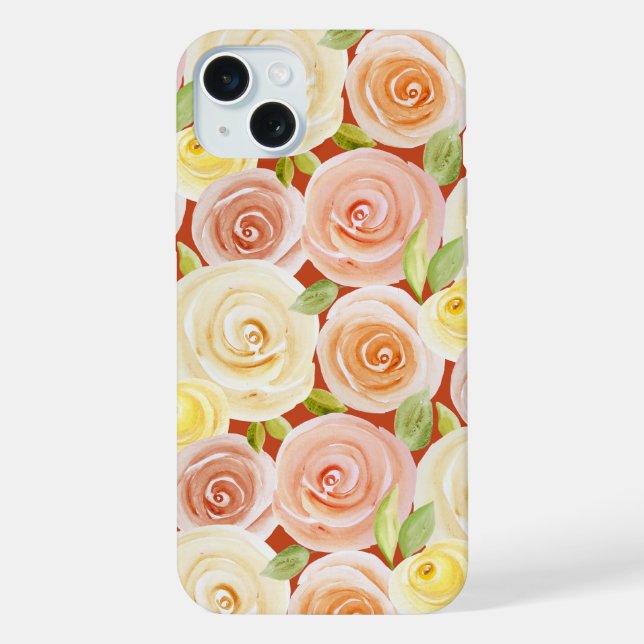 Paternierte Rose iPhone Hülle (Rückseite)