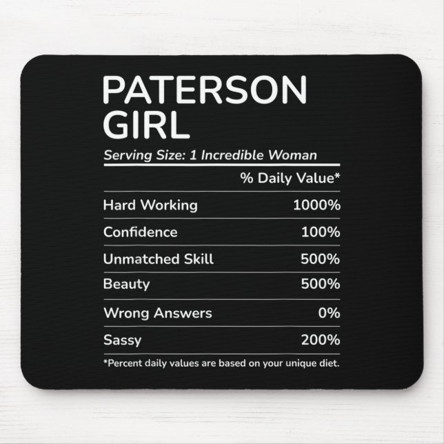 Paterson Girl Funny New Jersey Hometown  Mousepad (Vorne)