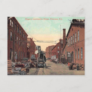 Paterson, New Jersey, Locomotive Shop Vintag Postkarte
