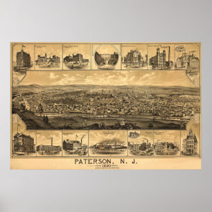 Paterson New Jersey Railroad Natürliche Sehenswürd Poster