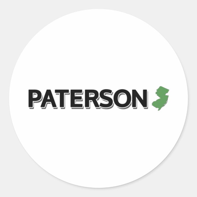 Paterson, New Jersey Runder Aufkleber (Vorderseite)