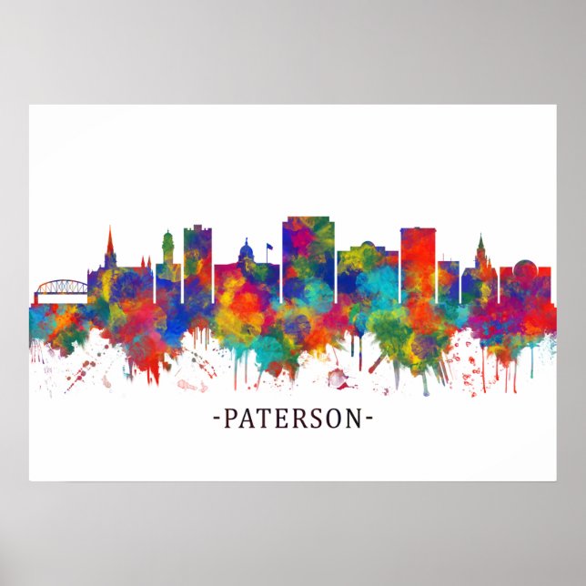 Paterson New Jersey Skyline Poster (Vorne)