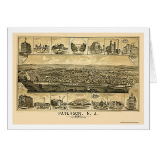 Paterson, NJ panoramische Karte - 1880