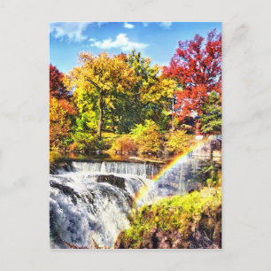 Paterson NJ - Regenbogen über Paterson Great Falls Postkarte