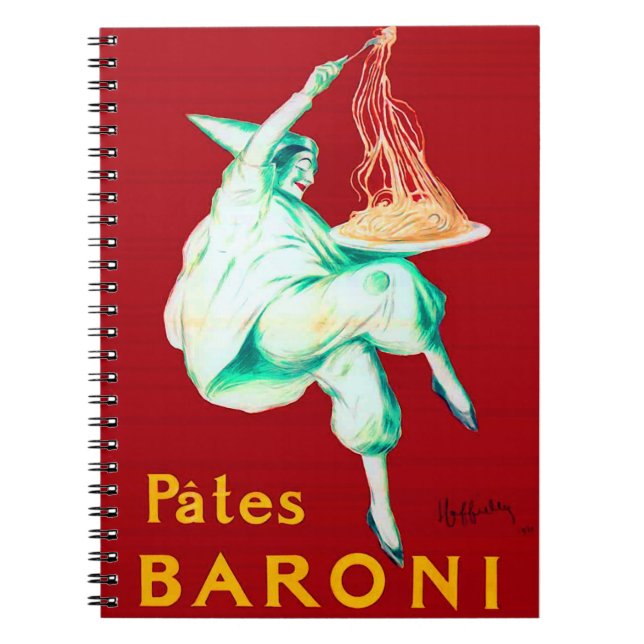 Pates Baroni Spaghetti Vintage Poster Notizblock (Vorderseite)