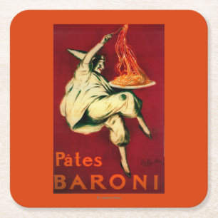 Pates Baroni Vintage Poster Europa Rechteckiger Pappuntersetzer