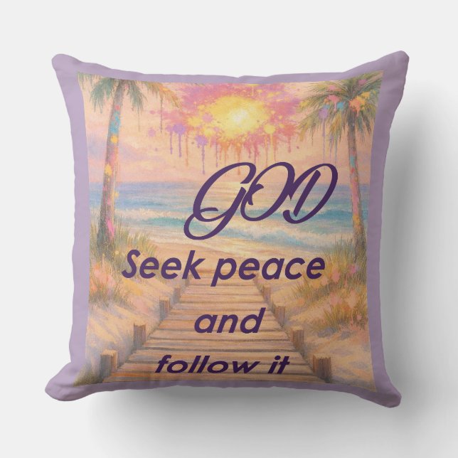 Path of Peace: Grace at Sunset Kissen (Vorderseite)