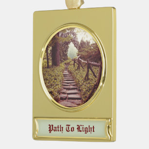Path To Light Banner-Ornament Gold