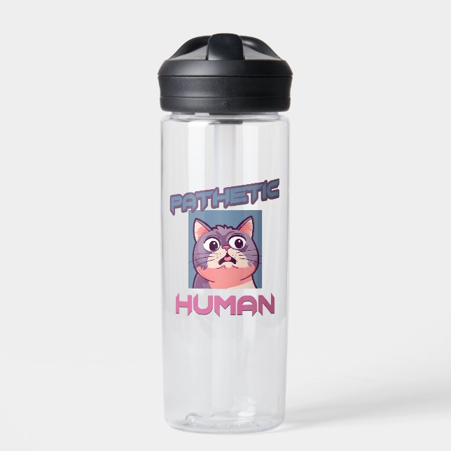 Pathetic Human - Funny Cat Design Trinkflasche (Vorderseite)