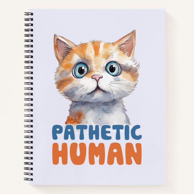 Pathetischer Mensch - Sarcastic Cat Design Notizbuch (Vorderseite)