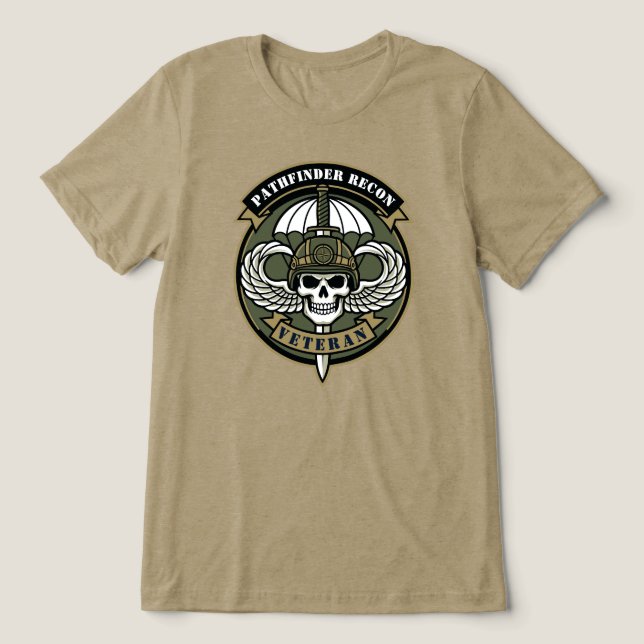 Pathfinder Recon Veteran Tactical Emblem Tri-Blend Shirt (Design Vorderseite)