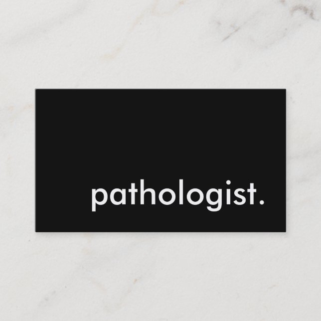 Pathologe. Visitenkarte (Vorderseite)