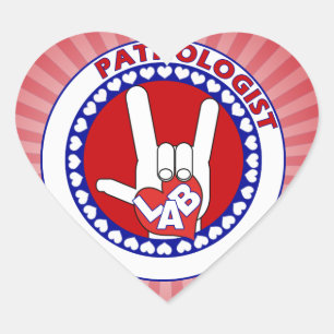 PATHOLOGIST LOGO ROUND ASL I LIEBE LABRADOR Herz-Aufkleber