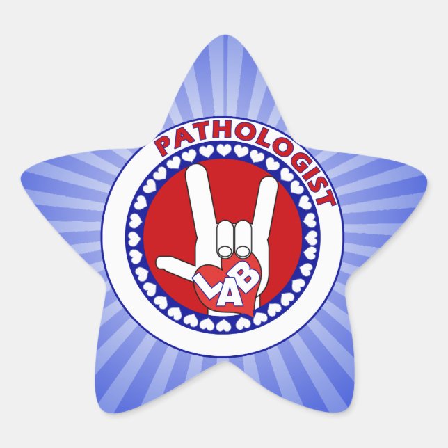 PATHOLOGIST LOGO ROUND ASL I LIEBE LABRADOR Stern-Aufkleber (Vorderseite)