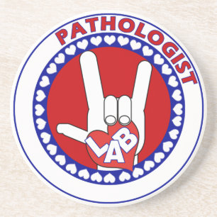 PATHOLOGIST LOGO ROUND ASL I LIEBE LABRADOR UNTERSETZER