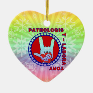 PATHOLOGIST SQUARE ASL LIEBE LOGO KERAMIKORNAMENT