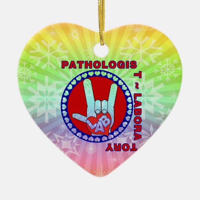 PATHOLOGIST SQUARE ASL LIEBE LOGO KERAMIKORNAMENT (Vorne)