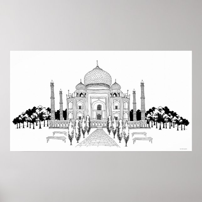 Pathway by Taj Mahal Poster (Vorne)