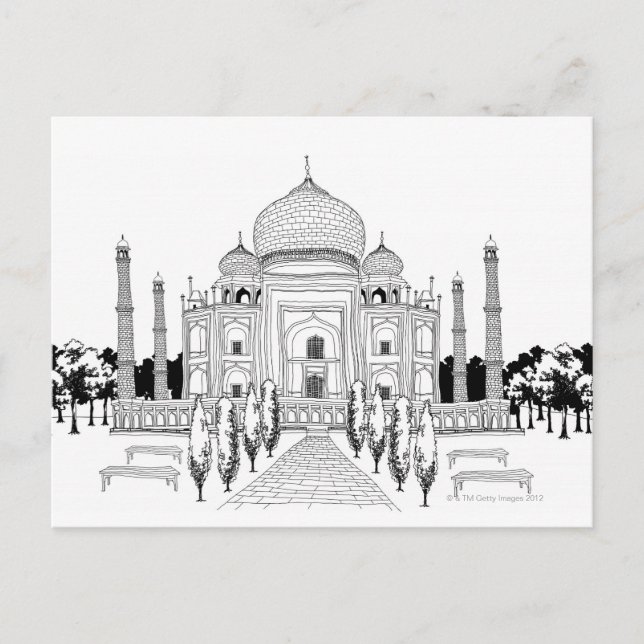 Pathway by Taj Mahal Postkarte (Vorderseite)