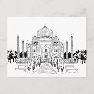 Pathway by Taj Mahal Postkarte