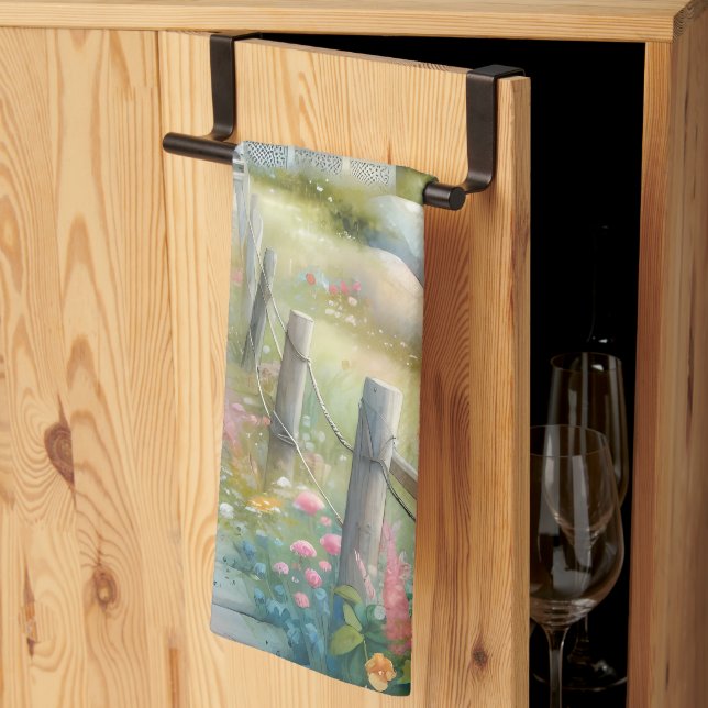 Pathway to the Lighthouse Coastal Cottage Geschirrtuch (Drittel gefaltet)