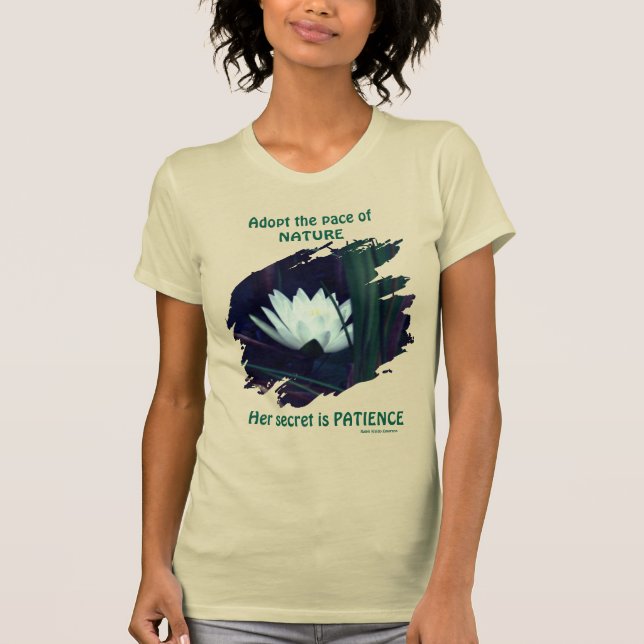 Patience Emerson Inspirational Quote Lotus  T-Shirt (Vorderseite)