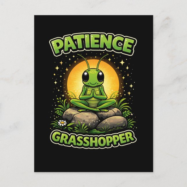 Patience Grasshopper Postkarte (Vorderseite)
