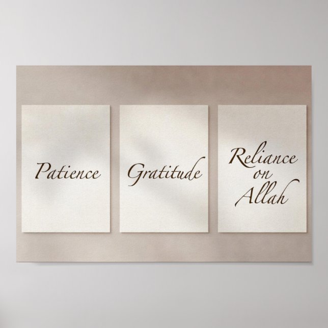 Patience, Gratitude, Reliance (3-Piece Set) Poster (Vorne)