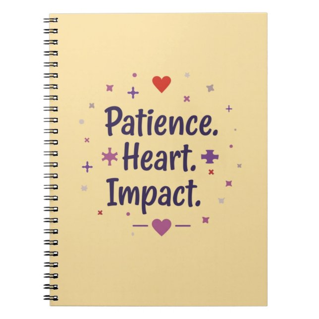 Patience. Heart. Impact. – Special Ed Teacher Notizblock (Vorderseite)