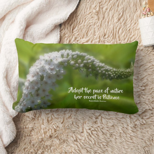 Patience Quote White Flower Inspirational  Lendenkissen (Decke)