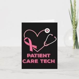 Patient Care Tech Pct Pink Heart Stethoscope Breas Karte