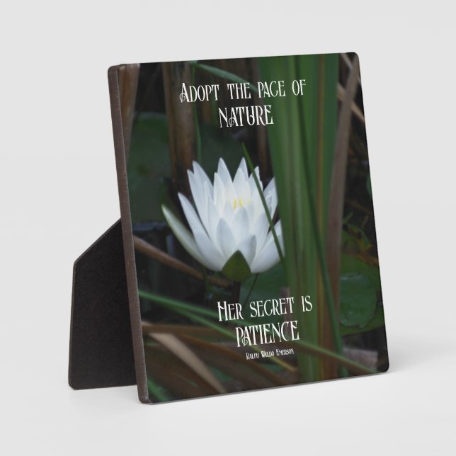 Patient Emerson Inspiration Zitat Lotus Fotoplatte (Vorderseite)