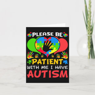 Patient Me Herz farbenfrohe Puzzle Ich habe Autism Karte