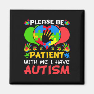 Patient Me Herz farbenfrohe Puzzle Ich habe Autism Magnet
