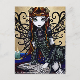 Patient Reading Mairy Tale Gothic Fairy Postkarte